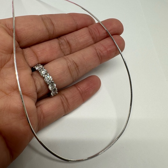 Sterling Silver Round Omega Chain Necklace - Picture 11 of 12